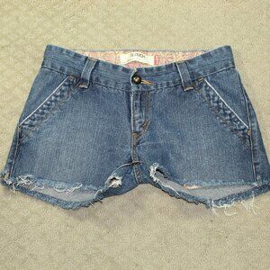 Y2K Levi's Slouch 504 Women's Size 9 Distressed Blue Jean Raw Hem Shorts